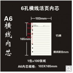 道林纸6孔活页替芯